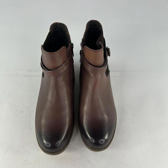 Propet Women's Tatum Boots US 9 Dark Burgandy Pull-On Side Zip Ankle Booties - Picture 3 of 13